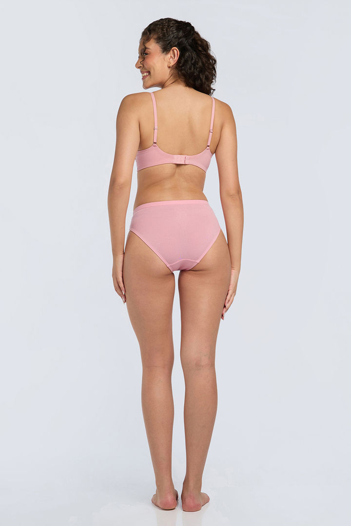 Amante Padded Non Wired Perforated T-Shirt Bra - Pink Dolphin — image 6